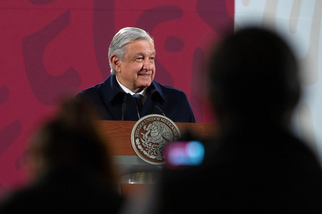 El Presidente Andrés Manuel López Obrador, durante su conferencia del 15 de diciembre de 2020.