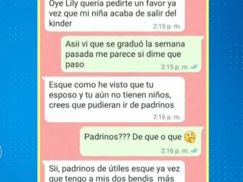 Mujer le pide a su amiga que sea 'madrina de útiles escolares' de su hija y termina balconeada