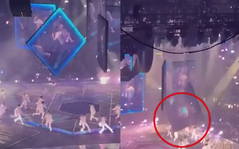 VIDEO: Cae pantalla gigante y golpea brutalmente a un grupo de bailarines en pleno show