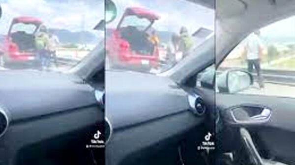 VIDEO: Automovilista lanza a repartidor desde un puente y difunden las imágenes