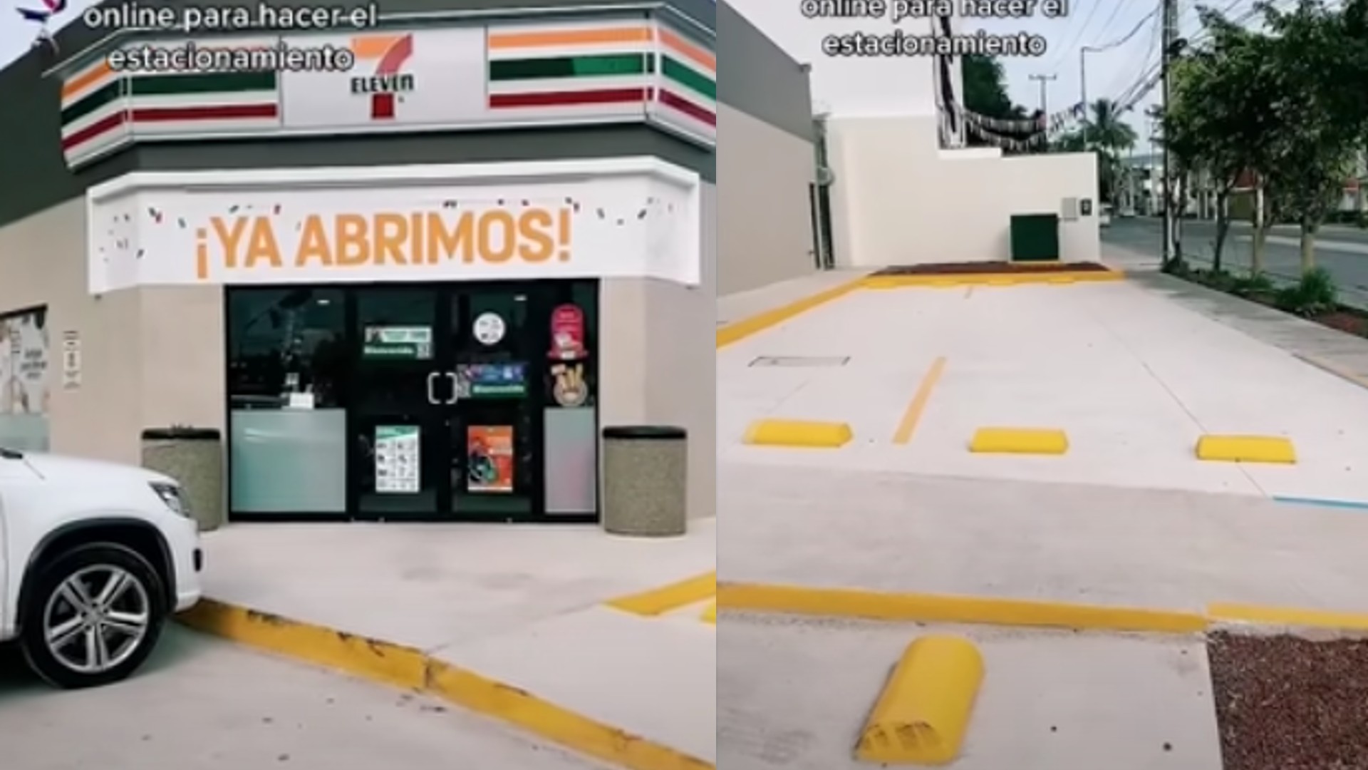 Inauguran 7-Eleven sin entrada a su estacionamiento y mucho se preguntan: "¡¿Por dónde entro?!"