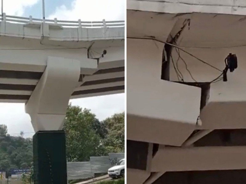 Cierran puente en Huixquilucan por posibles daños estructurales tras sismo