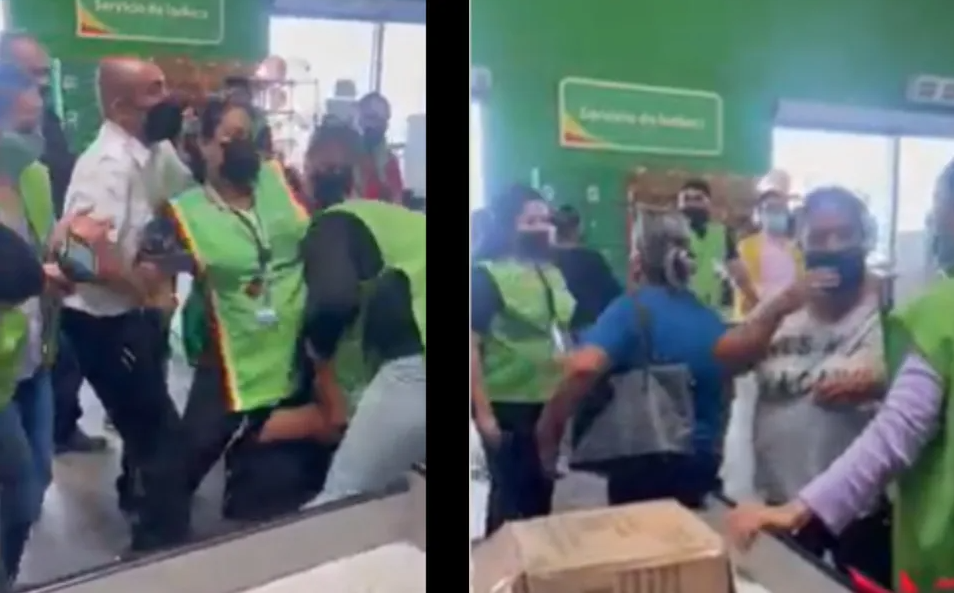 VIDEO: Graban pelea entre empleada de Bodega Aurrera y clienta por supuesta infidelidad