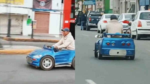 VIDEO: Captan a un hombre circulando a toda velocidad por Ecatepec ¡al estilo de Mario Kart!