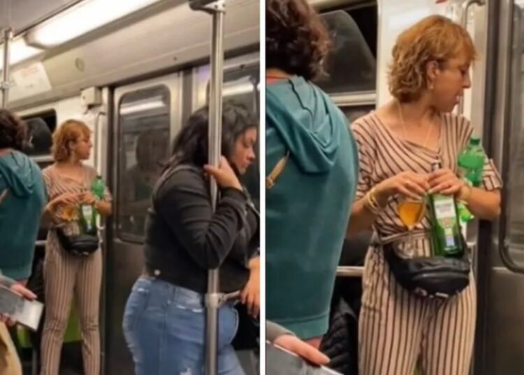 VIDEO: Mujer es captada en el metro de la CDMX echándose unos whiskys