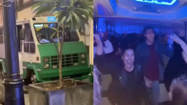 VIDEO: Jóvenes arman pachangón arriba de un microbús y se hacen virales