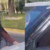 VIDEO: Conductor trata de atropellar a una mujer para escapar de un choque