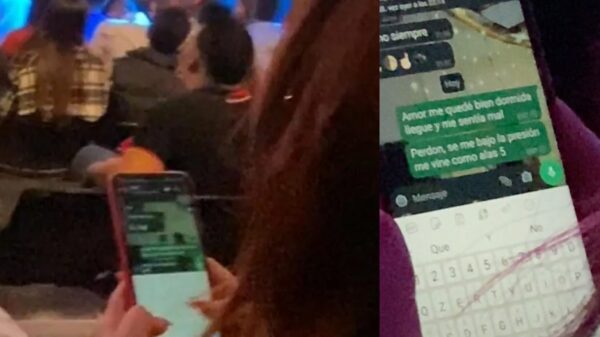 “Me quedé bien dormida”: Graban a joven en un concierto mintiéndole a su novio por WhatsApp