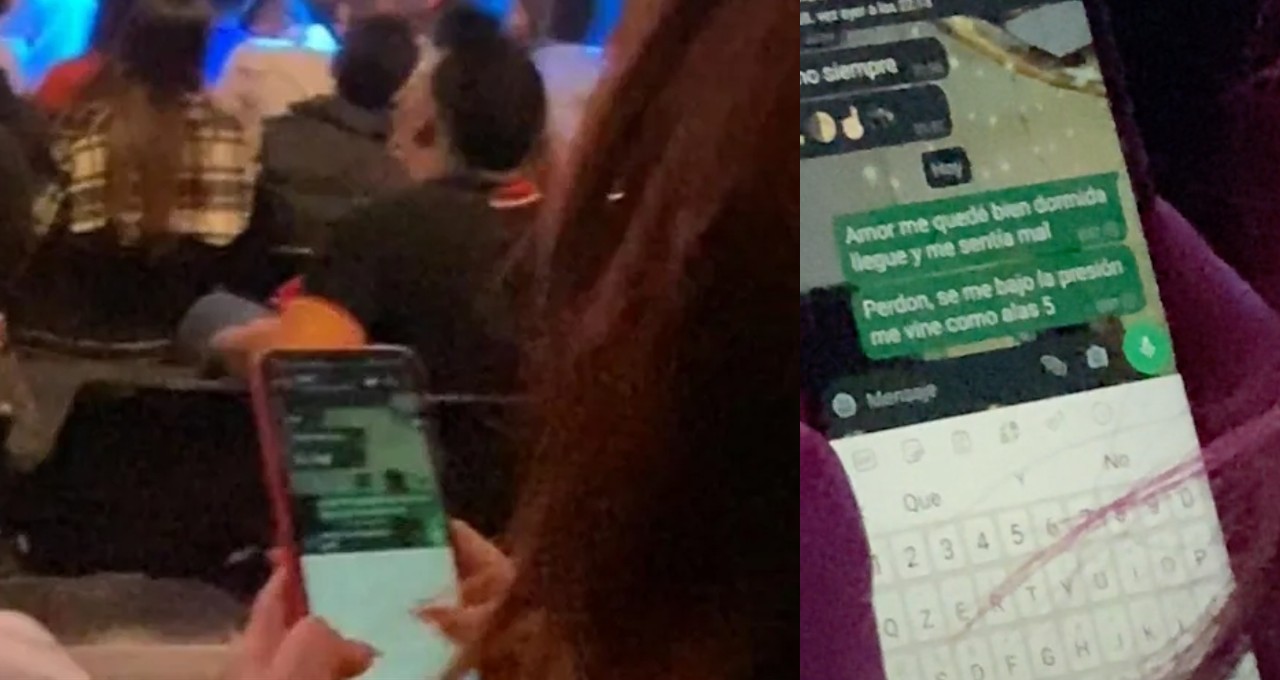 “Me quedé bien dormida”: Graban a joven en un concierto mintiéndole a su novio por WhatsApp