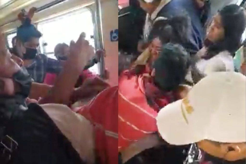 VIDEO: Mujeres pelean sin descanso y desatan el caos a bordo del Tren Ligero de la CDMX