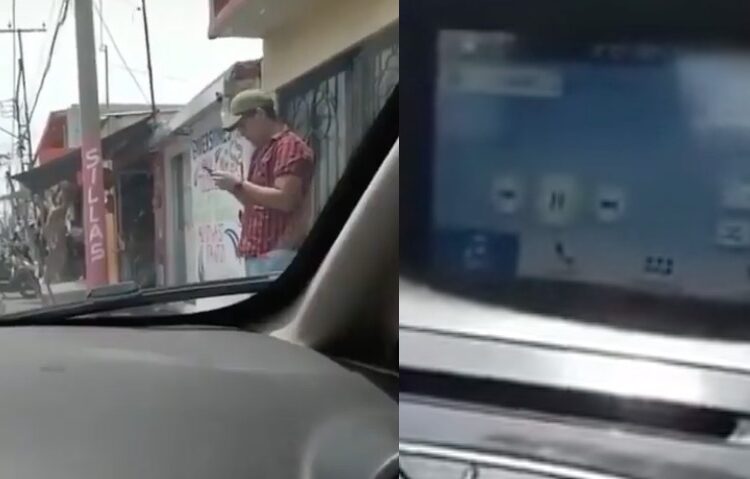 VIDEO: Hombre sale de su auto para escuchar mensaje de su amante pero el bluetooth lo delata