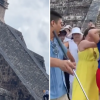 VIDEO: Turista extranjera sube y baila en la pirámide de Chichén Itzá y casi la linchan