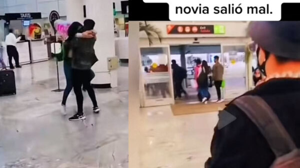 VIDEO: Joven quería sorprender a su novia en el aeropuerto pero la descubre con el amante