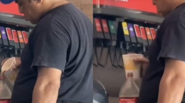 VIDEO: Descubren a hombre rellenando su envase de 2 litros de Coca-Cola en un Burguer King