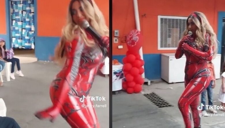 VIDEO: Mujer reclama a animadora por coquetear con su esposo en plena fiesta infantil