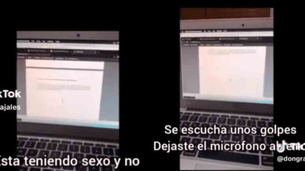 VIDEO: Estudiante deja el micrófono prendido en clase virtual y la cachan en momento íntimo