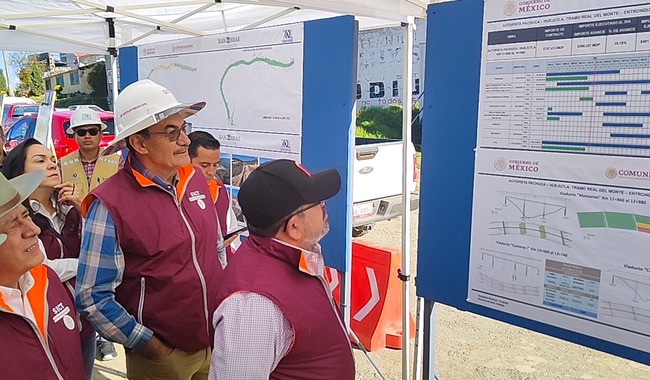 Supervisó Nuño Lara tramo carretero Real del Monte-Entronque Huasca que construye la SICT en Hidalgo