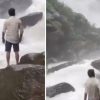 Tiktoker de la India muere tras resbalar en una cascada y las imágenes son impactantes