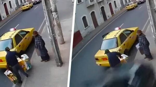 VIDEO: Conductor borracho atropella a abuelitos mientras esperaban un taxi
