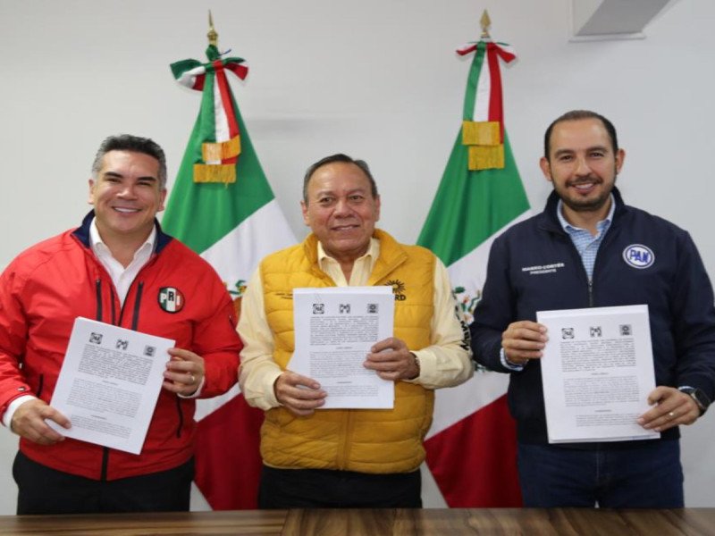 Registran PAN, PRI y PRD ante INE la coalición ‘Fuerza y Corazón por México’