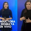 VIDEO: Conductora de Telediario Monterrey se desploma en pleno programa en vivo