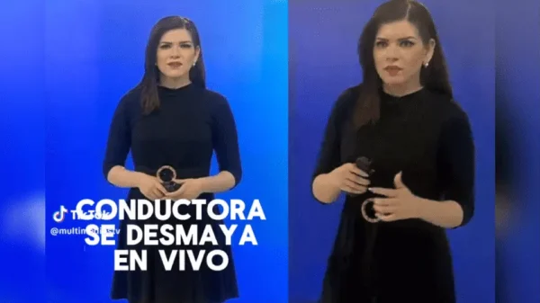 VIDEO: Conductora de Telediario Monterrey se desploma en pleno programa en vivo