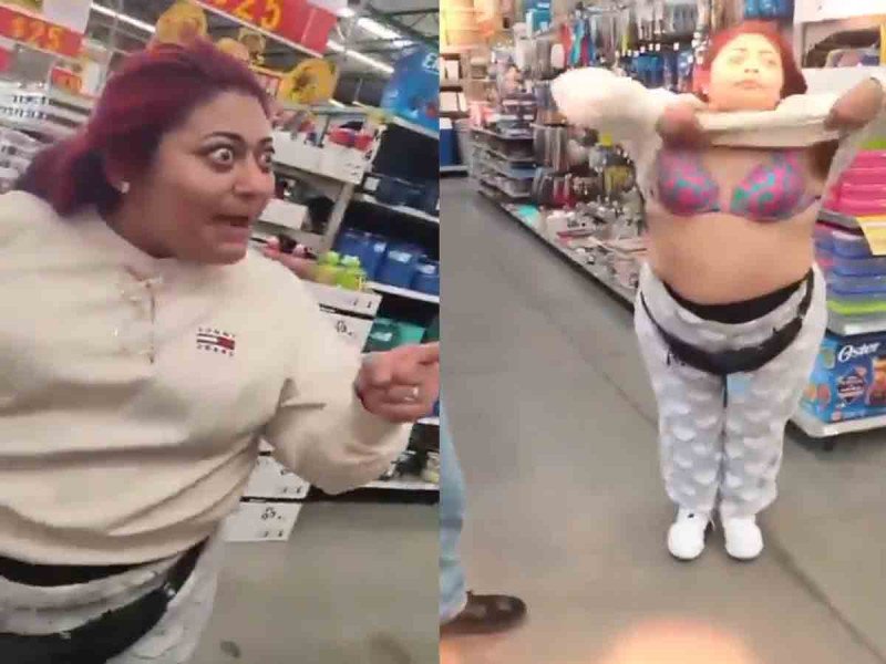'Lady Aurrera': mujer se quita la ropa y desata espectáculo tras ser cachada robando en Puebla
