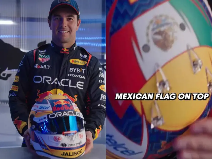 Checo Pérez presenta su nuevo casco y presume su orgullo por México