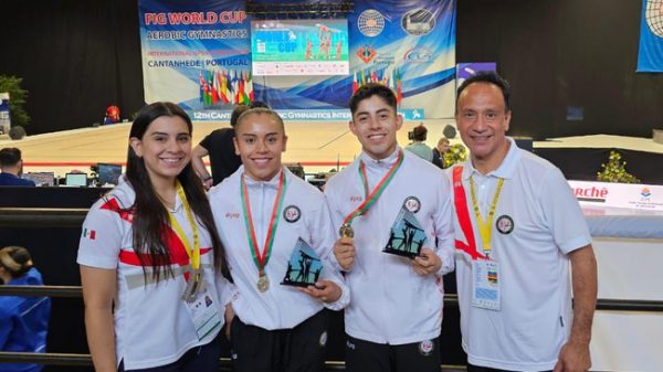 Gimnasia aeróbica mexicana logra oro y plata en Portugal