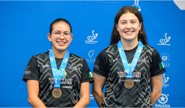 Arantxa Cossío y Clio Bárcenas logran bronce en Panamericano de Tenis de Mesa