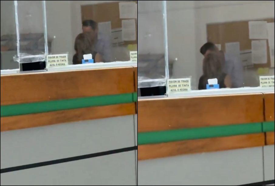 VIDEO: Cachan a trabajadores del IMSS en pleno beso, mientras pacientes esperan