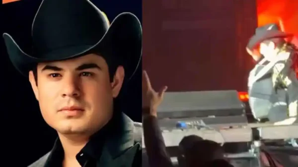 Alfredo Olivas sufre aparatosa caída durante concierto en Los Mochis