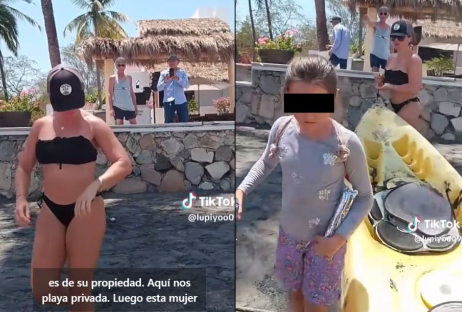 Extranjera corre y agrede a mexicanos, incluida una niña, de playa en Manzanillo
