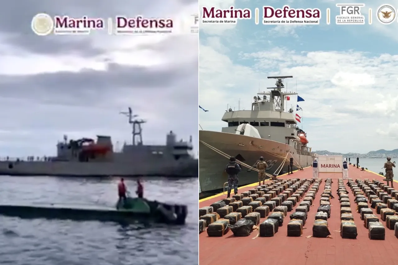 Hallan submarino con más de 3 toneladas de cocaína en costas de Guerrero