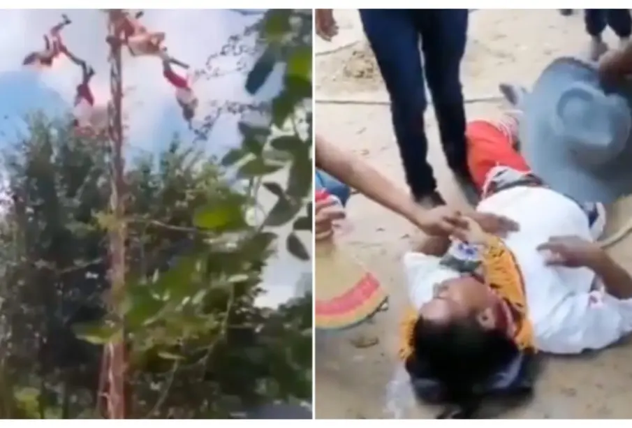 Se rompe el palo y caen 5 voladores de Papantla desde más de 10 metros en Veracruz (VIDEO)