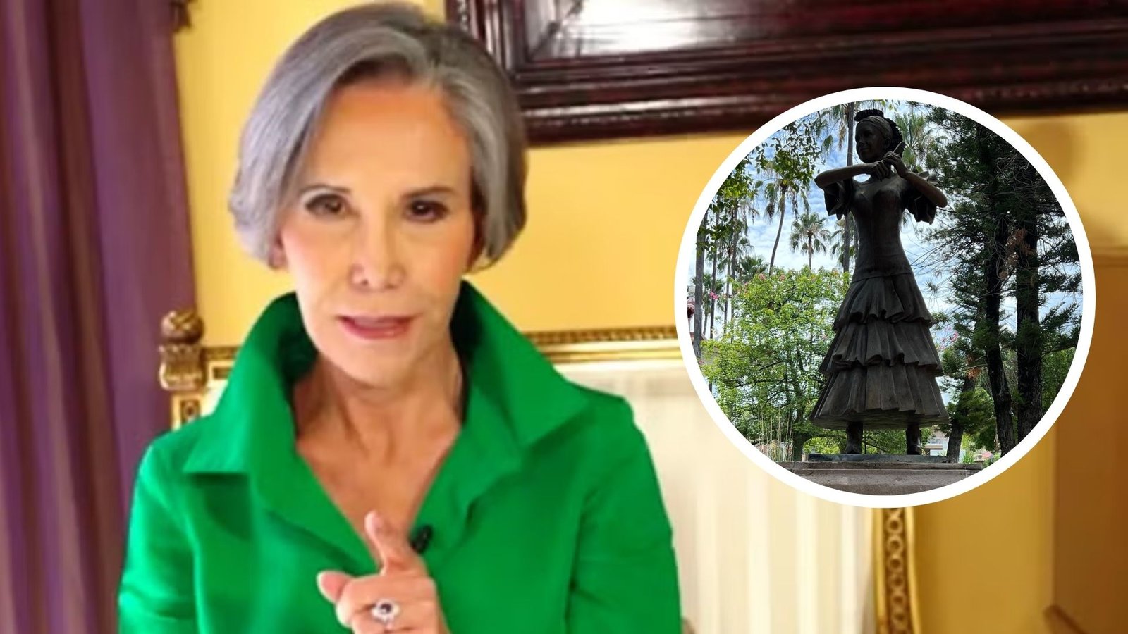Estatua de Florinda Meza no será retirada; municipio de Juchipila responde a manifestaciones