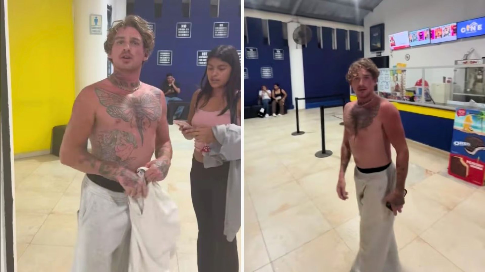 Captan agresión de extranjero a mujer mexicana en sala de cine