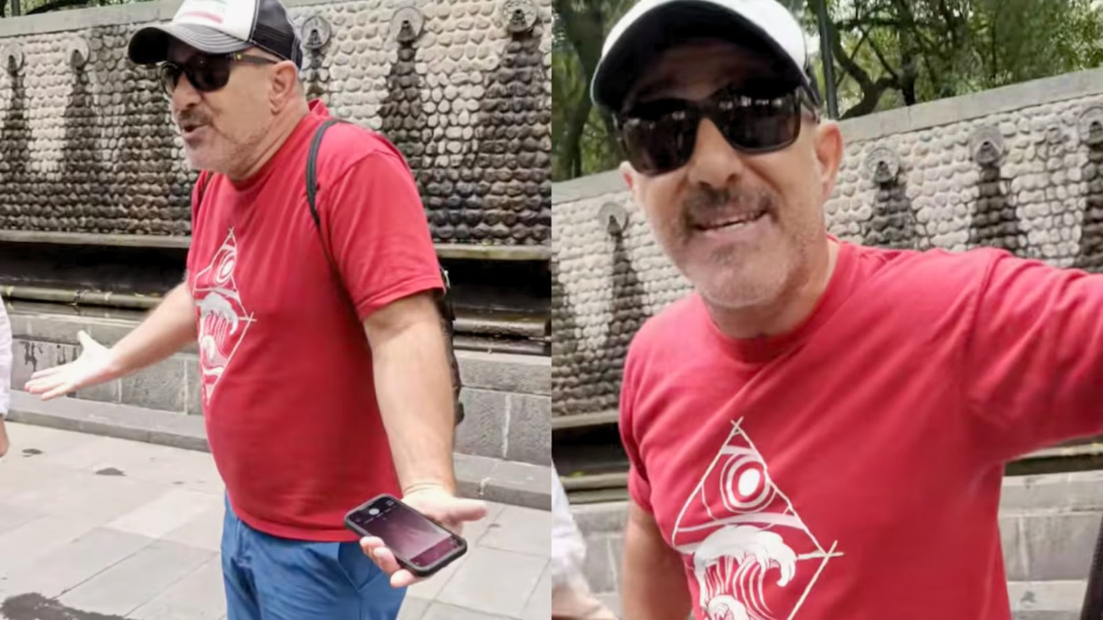 Turista orinando en Chapultepec genera polémica tras ser confrontado por una joven