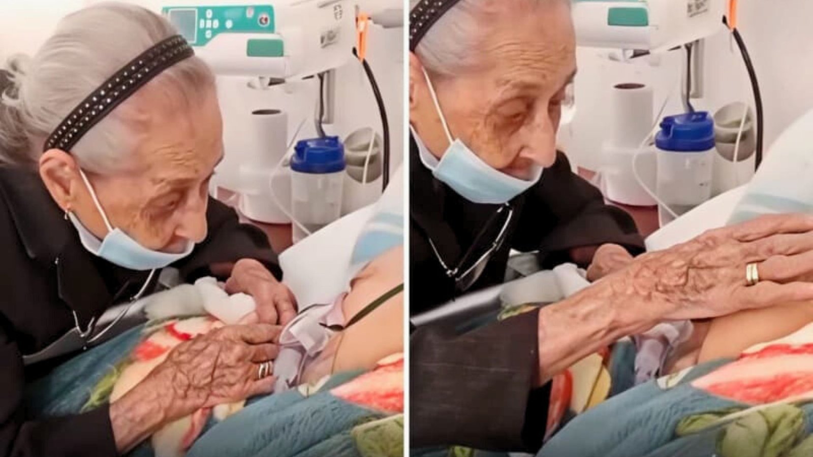 Mujer de 102 años se despide de su hijo de 82 en sus últimos momentos