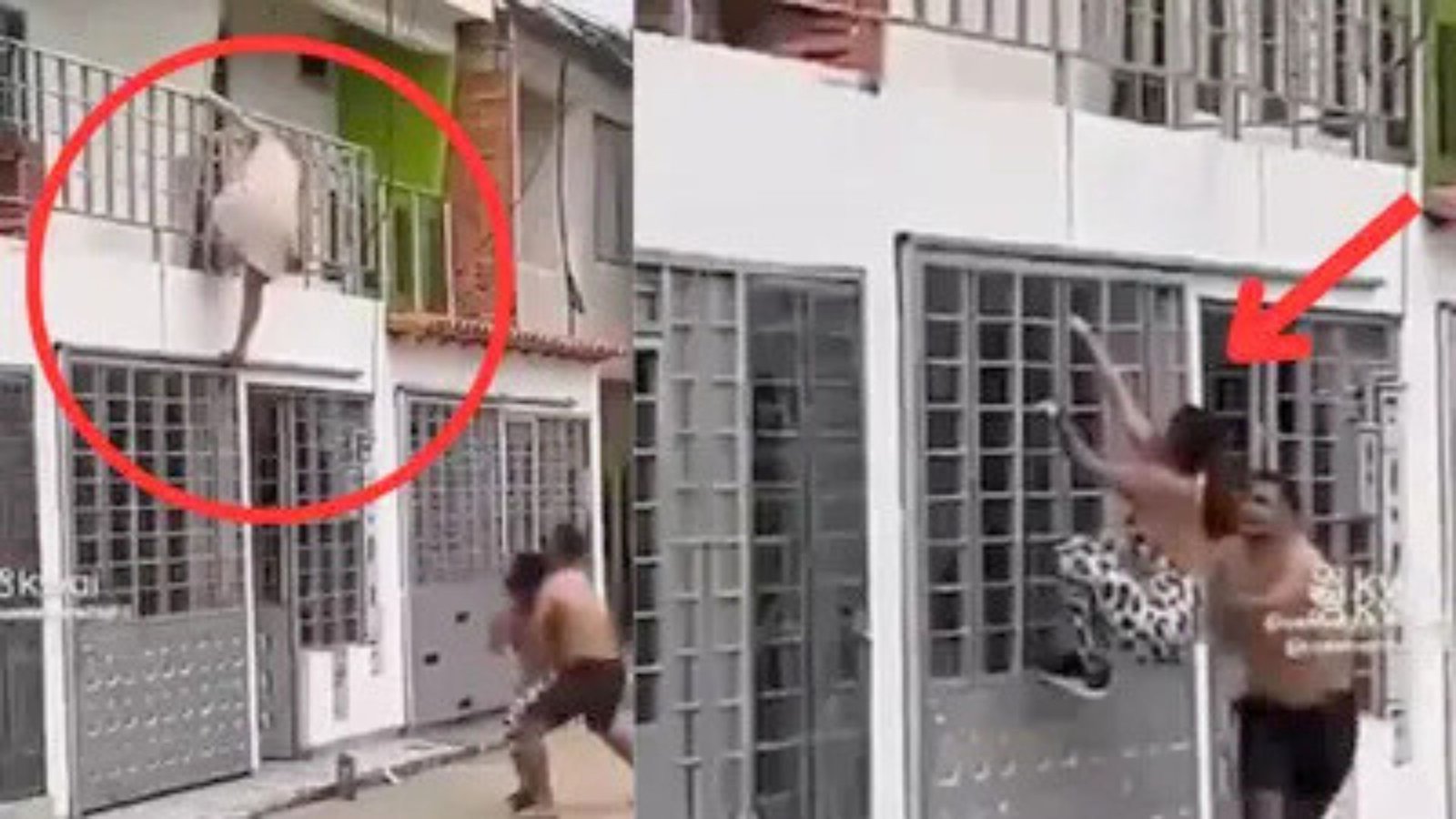 Mujer sorprende a su pareja con otra y la amante escapa semidesnuda | VIDEO