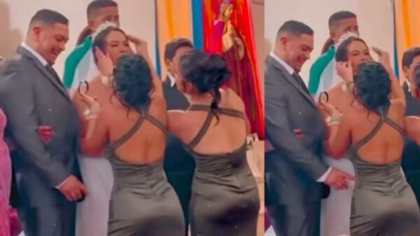 Novio causa polémica por acercamiento a dama de honor en plena boda