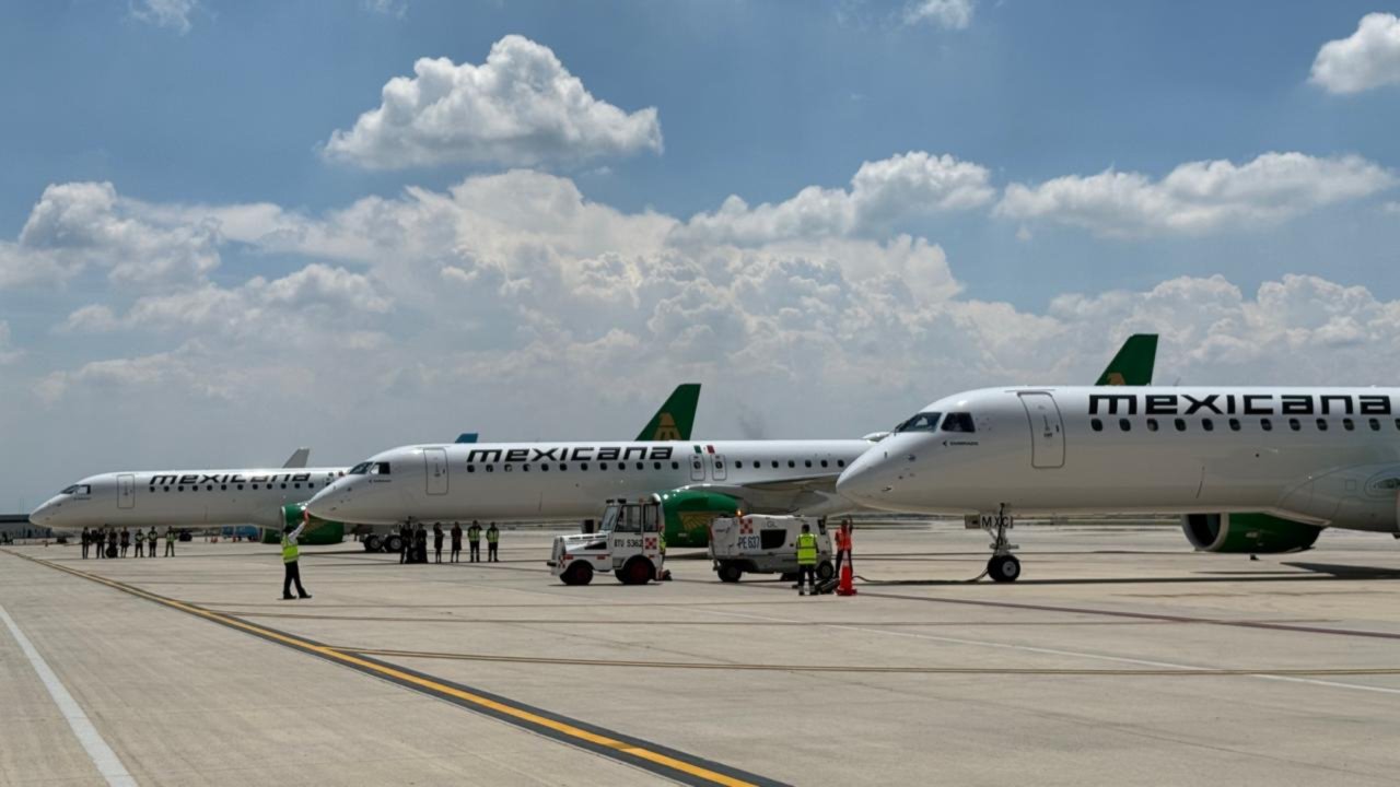 Aterriza en el AIFA el tercer avión Embraer para Mexicana de Aviación