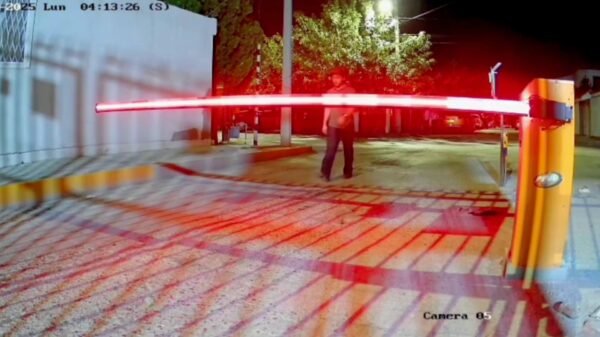 Video muestra a hombre en aparente estado de intoxicación destruyendo y robando pluma de fraccionamiento