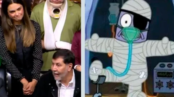 Tunden los memes también a asesor de Noroña por collarín en conferencia