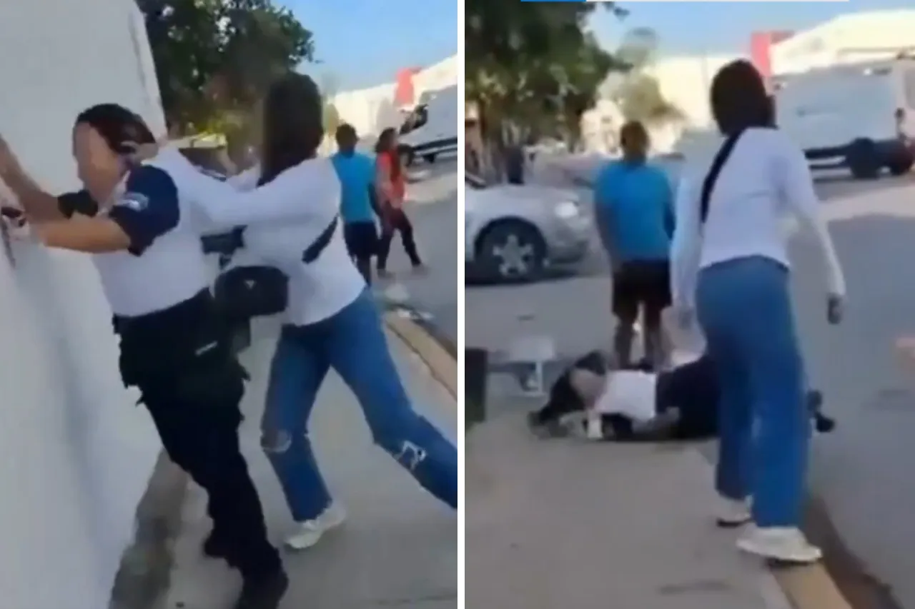 Video: Vendedora agrede a guardia de seguridad frente al IMSS