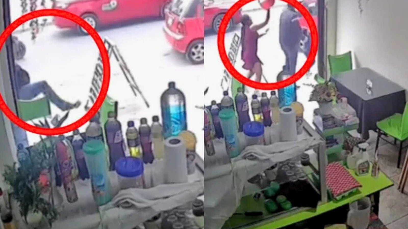 Hombre patea a perrita en la calle y recibe cubetazo de una mujer