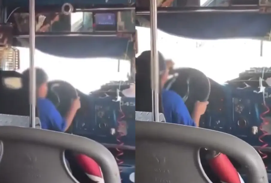 Niño conduce camión de pasajeros en Durango y desata polémica en redes sociales (VIDEO)