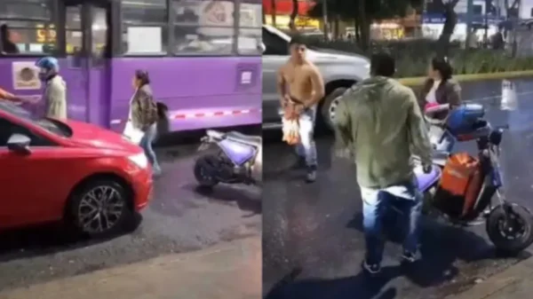 Repartidores por app y automovilista protagonizan pelea en calles de CDMX