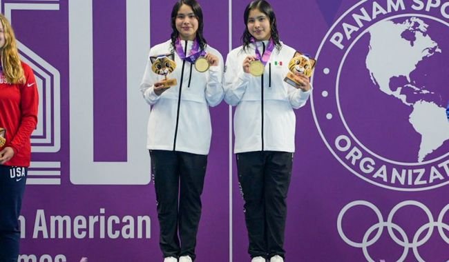 Lía y Mía Cueva conquistan el primer oro para México en los clavados de Asunción 2025