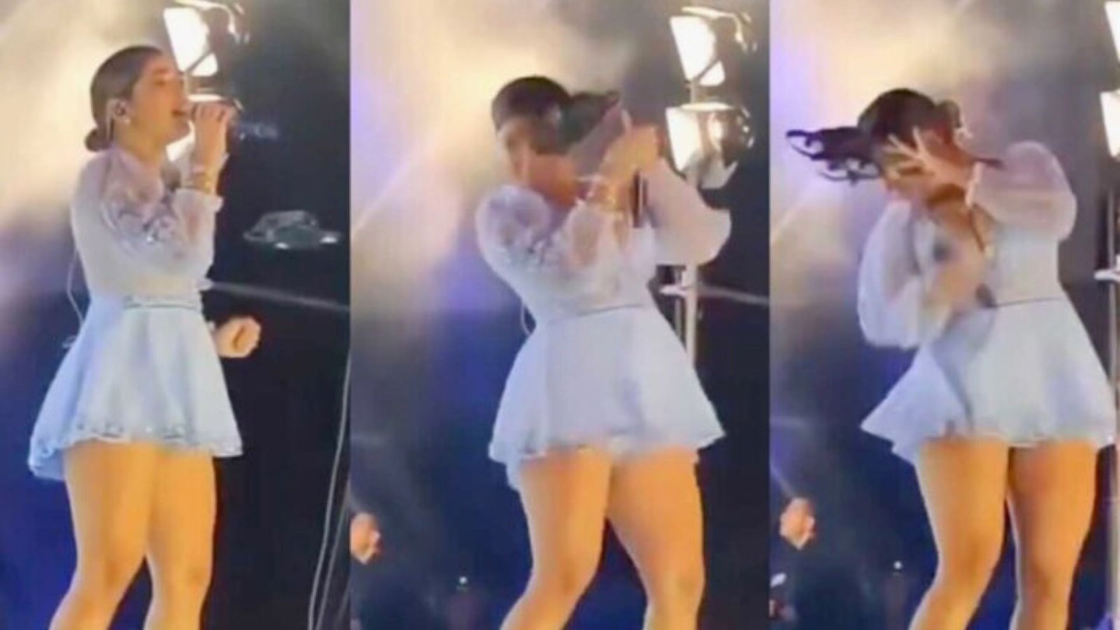 Dron se estrella en el rostro de cantante Susana Alvarado durante concierto en vivo